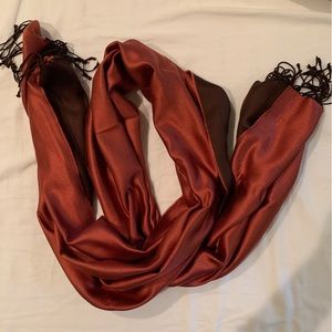 SCARF| silk| brown| pink| silky| soft